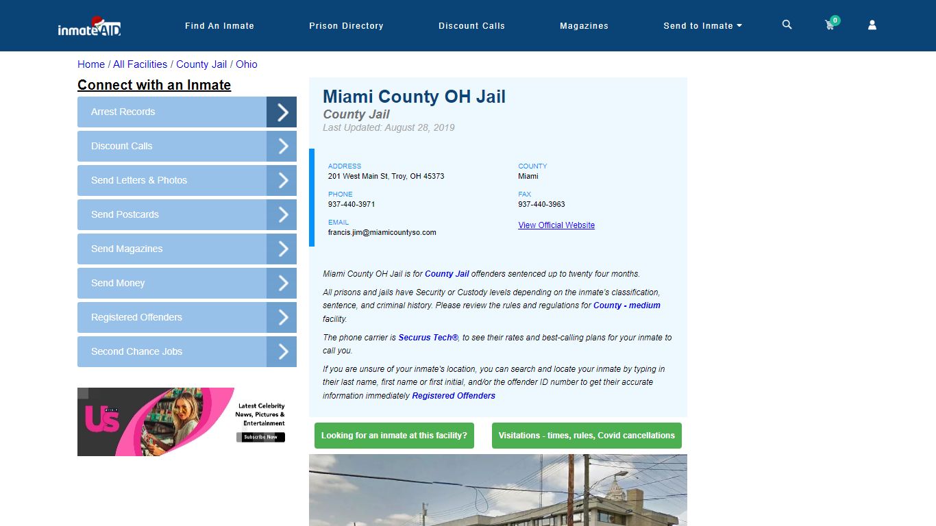 Miami County OH Jail - Inmate Locator - Troy, OH